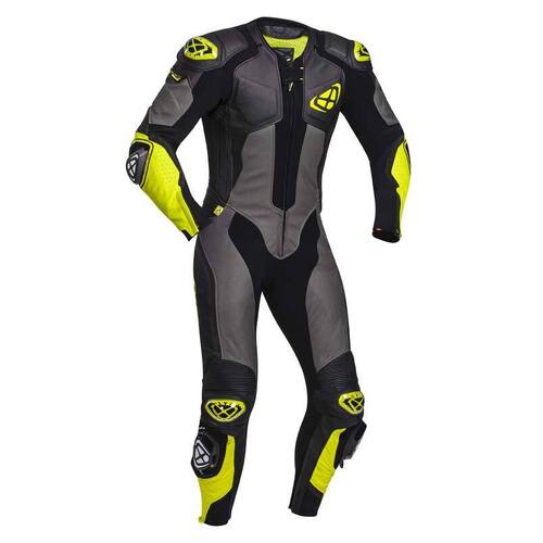 Ixon Vendetta Evo 1pc Leather Suit - Black/Anthracite/Yellow