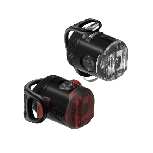 Lezyne Femto Drive USB 15/5 Lumens LED Front/Rear Bike Light Set - Black