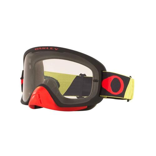 Oakley OFrame 2.0 Pro Tuff Blocks Goggles - Yellow/Red with Clear Lens