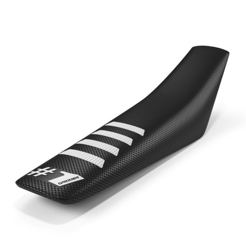 One Gripper Ribbed Seat Cover - Black / White