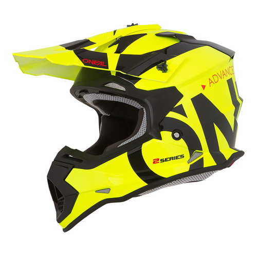 ONEAL 2021 2 Series Slick Helmet Youth Black/Neon?Yellow - 47/48CM - S