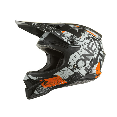 ONeal 2022 3 Series Scarz V.22 Adult Helmet - Black/Grey/Orange