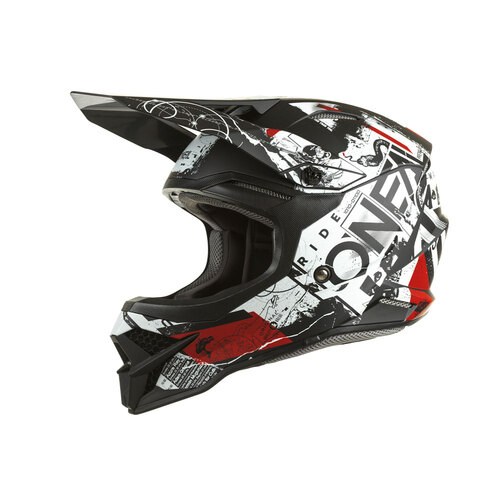 ONeal 2022 3 Series Scarz V.22 Adult Helmet - Black/White/Red