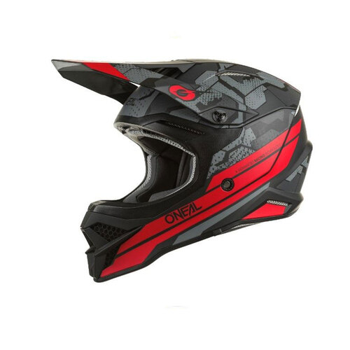ONeal 2022 3 Series Camo V.22 Adult Helmet - Black/Red