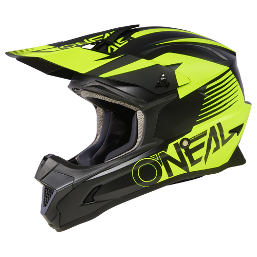 Oneal 2023 1 SRS Stream Youth Helmet - Black/Neon Yellow
