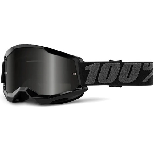 100% Strata 2 Sand Goggles Black - Black Smoke Lens