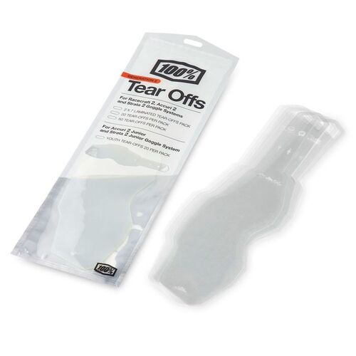 100% Accuri 2/Strata 2 Youth Standard Tear Offs - 20 Pack