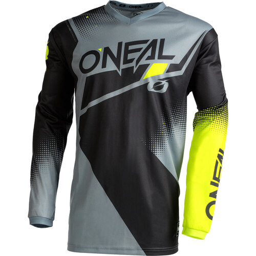ONeal 2022 Element Racewear V.22 Jersey - Black/Grey/Neon Yellow