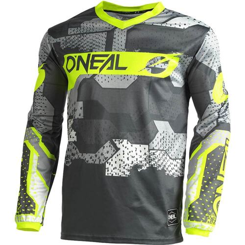 ONeal 2022 Element Camo V.22 Youth Jersey - Grey/Neon Yellow 
