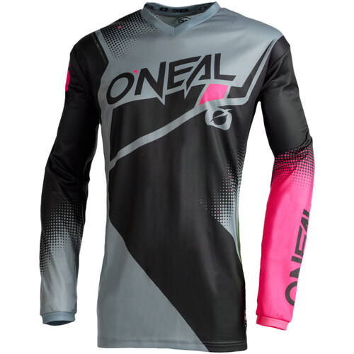 ONeal 2022 Element Racewear V.22 Womens Jersey - Black/Grey/Pink