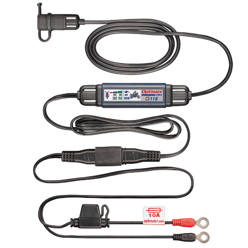Optimate Smart in-line 3300mA motorcycle USB-C charger