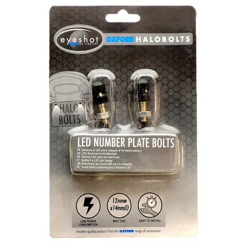 Oxford Halo Bolts LED Number Plate Lights - Pair