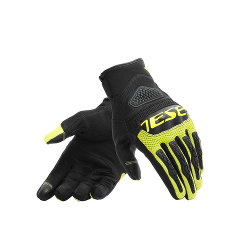 Bora Motorcycle Gloves Black/Fluro Yellow