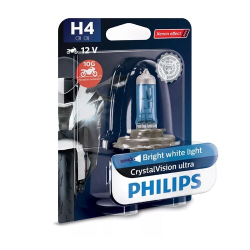 Philips H4 12v 60/55w Crystal Vision Headlight Bulb 