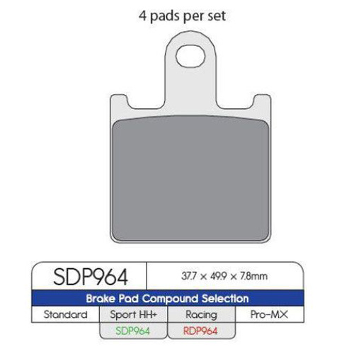 DP RDP ROAD RACING BRAKE PADS (FDB2220)