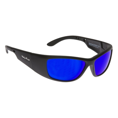 Ugly Fish Warhead Motorcycle Sunglasses RS6606X - Matt Black/Blue Revo Lens