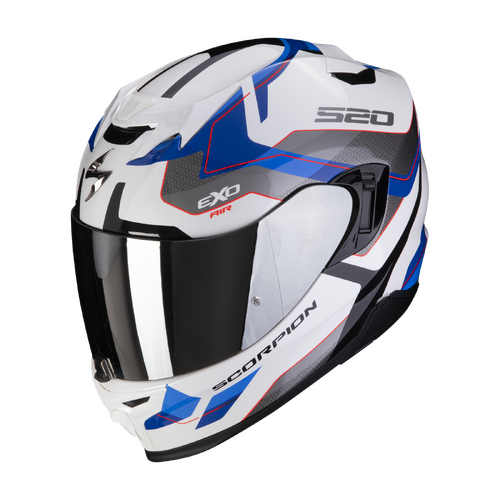 Scorpion EXO-520 Evo Air Elan Helmet - Pearl White/Blue