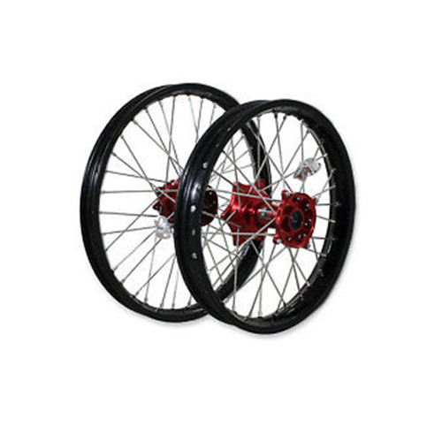 X TECH HND CR/CRF/X 1.6x21 FRONT BLK RIM/RED HUB/SLV SPK (REFER CAT PAGE FOR FITMENT)
