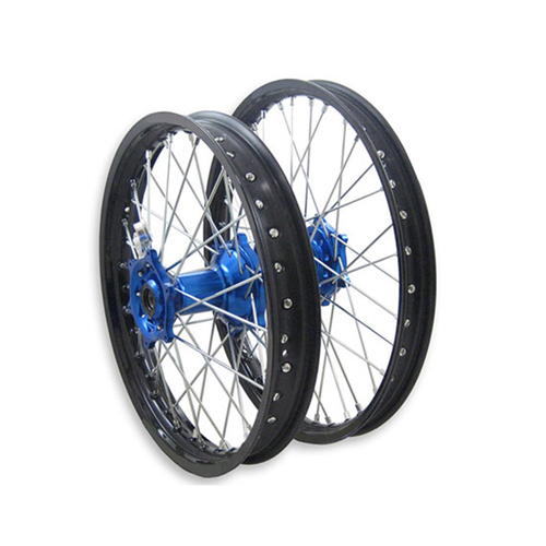 X TECH YAM YZ/EARLY YZF/WRF** 1.6x21 FRONT BLK RIM/BLU HUB/SLV SPK (REFER CAT PAGE FOR FITMENT)